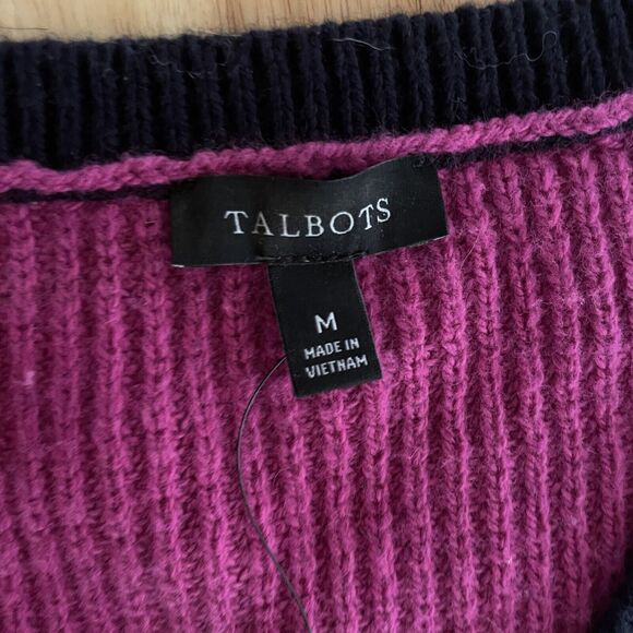 Talbots Sweater‎ Knit Ribbed V Neck lightweight Cotton Blend Pullover Medium New - Picture 8 of 10